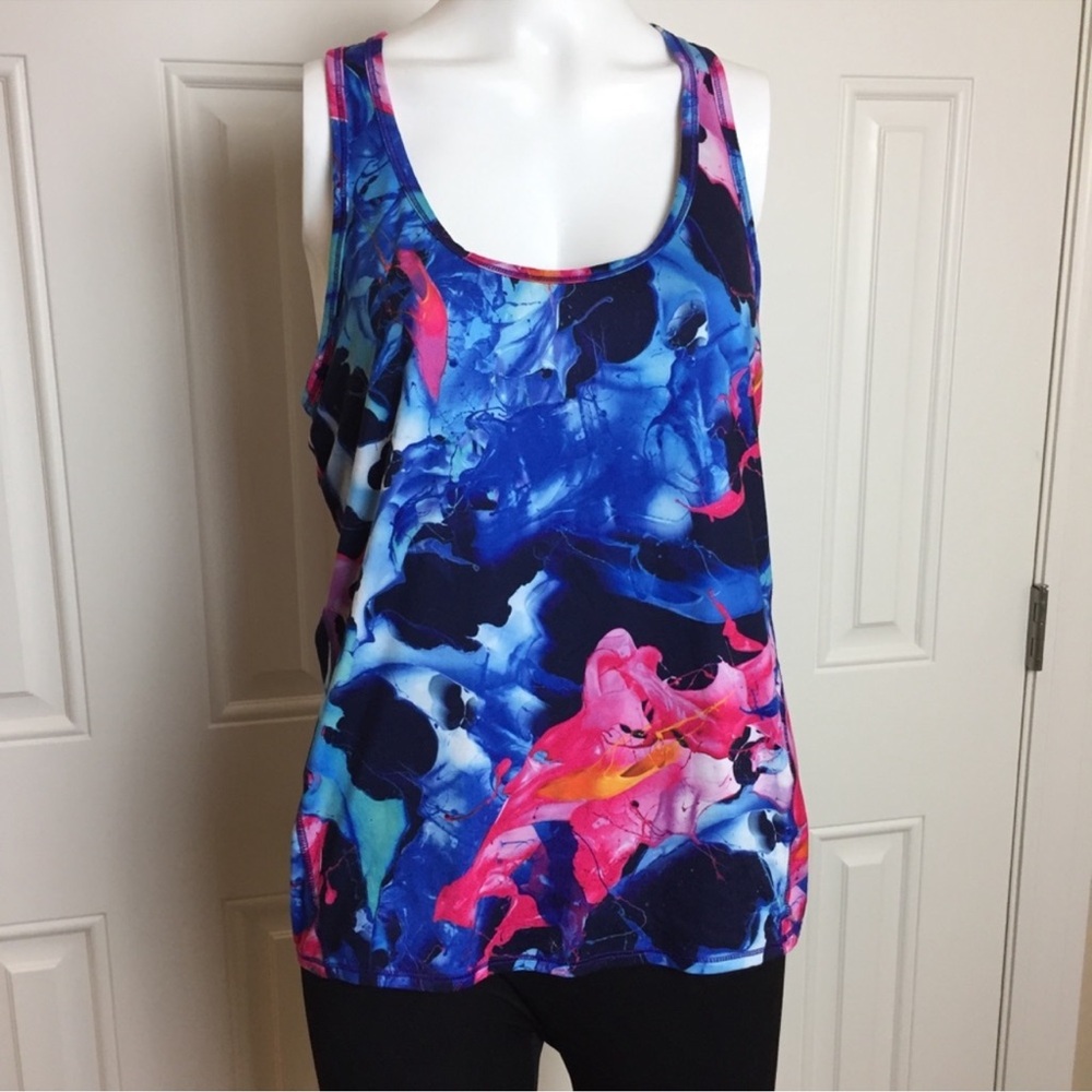 Bright psychedelic Athleta Tank, S
